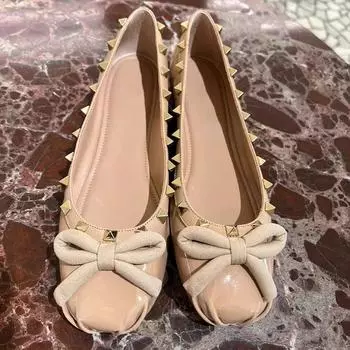 модные женские туфли на плоской подошве с бантом модные повседневные сандалии с неглубокой подошвой 2024 дизайнерские новые прогулочные туфли осенние новые платья трендовые женские туфли-лоферы 35 чёрный