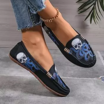 Модные женские туфли на плоской подошве весна-осень, лоферы, износостойкие повседневные туфли для женщин, модные нескользящие мягкие туфли на плоской подошве, Zapatos De Mujer 36 чёрный