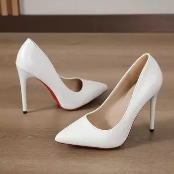 Модные женские туфли на шпильках, женские туфли-лодочки, осенние туфли с острым носком, однотонные, сексуальные, на шпильках или тонких каблуках, туфли больших размеров 35