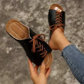 модные женские туфли на танкетке, летние босоножки на платформе 2024 года, модные дизайнерские повседневные удобные женские тапочки Mujer 36 чёрный