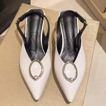 Модные женские туфли на высоком каблуке, летние туфли со стразами и металлической пряжкой, модные туфли-лодочки на шпильках для женщин 35 чёрный