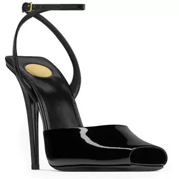 Модные женские туфли на высоком каблуке с открытым носком для женщин, тонкие каблуки, лакированные босоножки с пряжкой и ремешком, сексуальные женские свадебные туфли 35