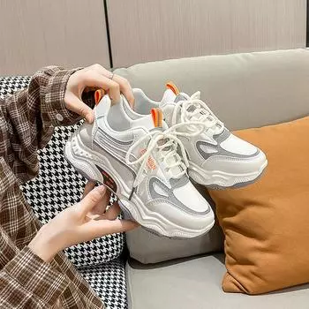 Модные женские туфли, папины туфли, весенние, новые, с толстой подошвой, кожаная поверхность, низкие студенческие туфли, корейская версия, красные туфли, маленькие белые туфли 35