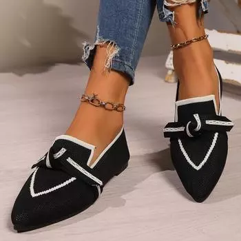 модные женские туфли с бантом и острым носком из дышащей сетки повседневная обувь удобные женские туфли-ходунки легкие туфли на шнуровке с мягкой подошвой на плоской подошве Zapatos De Mujer 36 бежевый