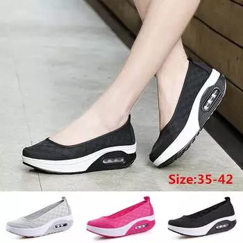 Повседневные женские балетки на высокой подошве 35 чёрный