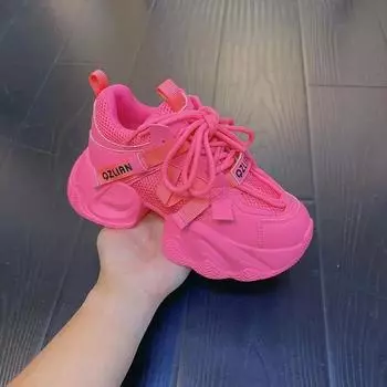 Модные женские туфли с круглым носком и перекрещивающимися ремешками на толстой подошве, новые удобные прогулочные туфли ярких цветов, повседневная спортивная обувь 35