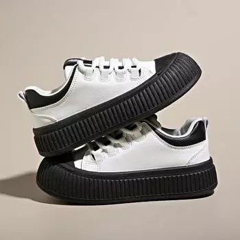 Модные женские туфли с неглубокой горловиной из мягкой кожи в виде головы куклы, симпатичные спортивные туфли с круглой головкой, модные туфли для отдыха на платформе, низкие кроссовки для сноуборда 35 белый