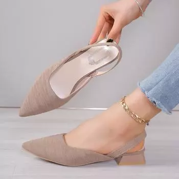 Модные женские туфли с острым носком, дизайнерские туфли, однотонные трикотажные туфли без застежек, повседневные дышащие балетки, женская обувь, лоферы, женские 35 коричневый