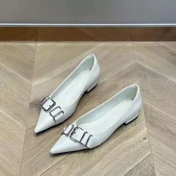 Модные женские туфли с острым носком, дизайнерские сексуальные туфли на толстой подошве, модная обувь на осень, новый бренд 2024 года, платье для прогулок, Mujer Zapatillas 35 бежевый