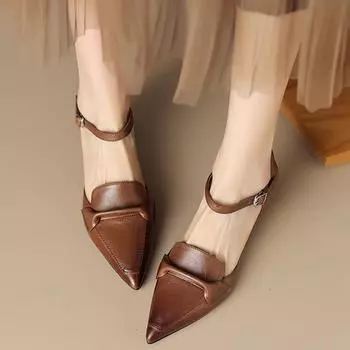 модные женские туфли с острым носком на мелком среднем каблуке 2024 года, дизайнерские новые прогулочные сандалии, туфли-лодочки, сексуальное модное платье, женские туфли 35 бежевый
