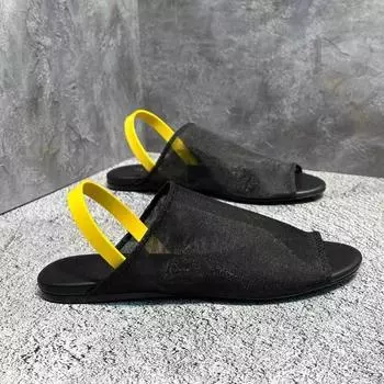 Модные женские туфли с открытым носком из дышащей сетки черного цвета, повседневные туфли на плоской подошве, удобные летние праздничные пляжные туфли для женщин, трендовые сандалии на плоской подошве 2024 года 35(Foot22.5cm) белый