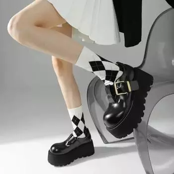 Модные женские туфли с пряжкой и ремешком, женские туфли на высоком каблуке с круглым носком, повседневные туфли-лодочки, женские новые туфли на платформе с твердым каблуком Zapatos 36