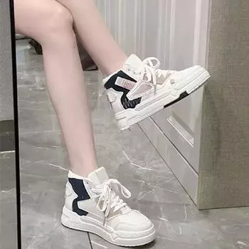 Модные женские туфли с высокой толстой подошвой 2024 года, осенние новые цветные повседневные женские туфли для скейтбординга, универсальные вулканизированные туфли, кроссовки 35