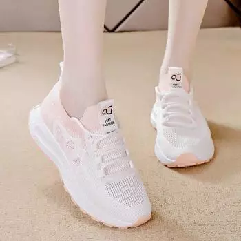 Модные женские туфли, спортивная обувь из хлопчатобумажной ткани, весна 2025, новые универсальные сетчатые дышащие повседневные одинарные туфли, кроссовки для студентов 36 серый