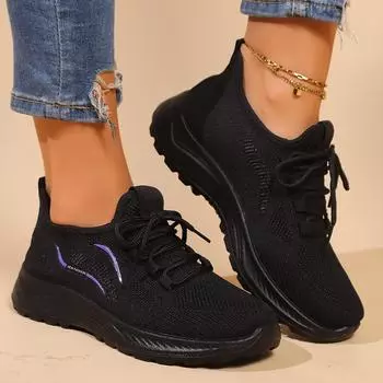 модные женские туфли Vulcanizee с круглым носком на плоской подошве для женщин, кроссовки на платформе со шнуровкой, повседневные, увеличивающие рост, низкие женские туфли 36 чёрный