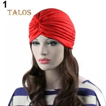 Модные женские туфли в индийском стиле, эластичные плиссированные тюрбаны, головные уборы, бандана, шляпы для девочек хаки