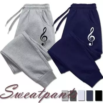 Модные женские удобные брюки, женские повседневные спортивные штаны, мягкие спортивные брюки, спортивные штаны, длинные брюки с музыкальным принтом XS белый