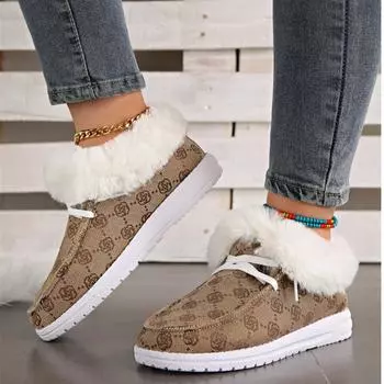 Модные женские удобные легкие мягкие короткие ботинки на плоской подошве, зимние теплые короткие плюшевые кроссовки, женские дизайнерские туфли без застежек, размер 43 36 хаки