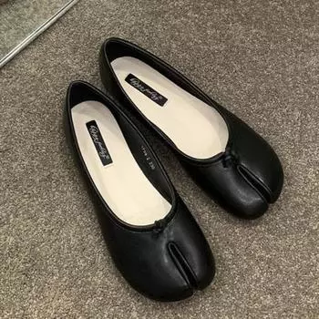 Модные женские удобные туфли на плоской подошве из микрофибры, кожаные тапочки с раздельным носком, мягкие мокасины, женские однотонные туфли-таби, женские мокасины 35-40 35 красный