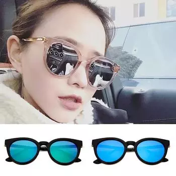 Модные женские унисекс повседневные очки женские UV400 ретро солнцезащитные очки овальные аксессуары Green чёрный