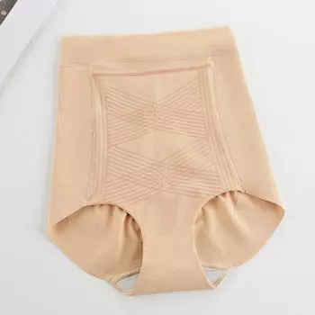 модные женские утягивающие трусы с высокой талией, бесшовные утягивающие трусы, непрозрачное нижнее белье для девочек, женское нижнее белье XXL бежевый