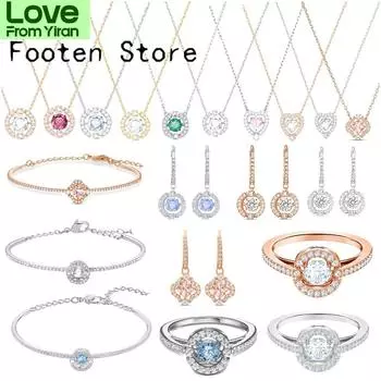 Модные женские ювелирные изделия, очаровательные, изысканные, умные, изумительные, кристальные серьги, ожерелья, браслеты, ювелирные изделия, романтические подарки