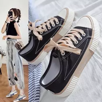 Модные женские весенние низкие кеды из ткани Biscuit Canvas - кроссовки Student Board в корейском стиле F110 40 светло-фиолетовый