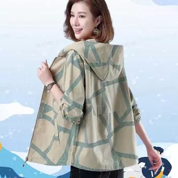 Модные женские ветровки с капюшоном, пальто, новая короткая женская верхняя одежда, свободные, дикие, тонкие, женские, повседневные спортивные куртки L синий