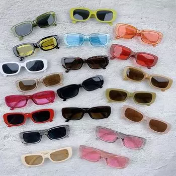 Модные женские винтажные солнцезащитные очки в маленькой оправе в стиле ретро, цветные защитные очки для глаз, унисекс, мужские модные солнцезащитные очки UV400 as picture красный