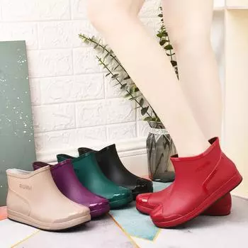 Модные женские водонепроницаемые и нескользящие резиновые туфли для дождя 36