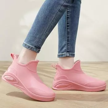 Модные женские водонепроницаемые и нескользящие резиновые сапоги 36