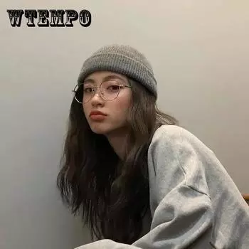 Модные женские вязаные шапки Skullies Beanies Новая осень-зима теплая шапка-бини с манжетами Ins Goth Вязаные шапки Мужские шапки Skullies Вязаные шапочки Skullies one size