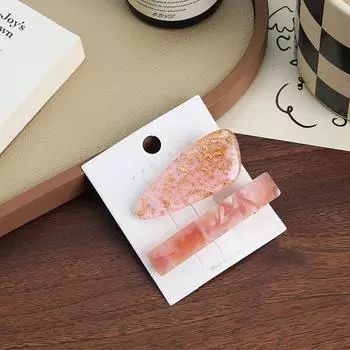 Модные женские заколки для волос с принтом, элегантные геометрические заколки для волос, заколки-утконосы для девочек, аксессуары для волос, корейские зажимы для волос золотой