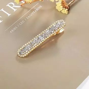 Модные женские заколки для волос с тонкими стразами, металлические пружинные зажимы из кожи аллигатора, женские аксессуары для волос