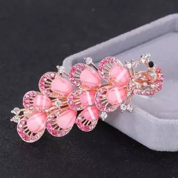 Модные женские заколки для волос со стразами и павлином G