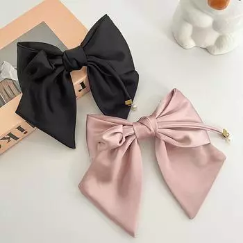 Модные женские заколки, шпильки, аксессуары для волос, заколки для волос, атласные головные уборы с бантом 17*18cm чёрный