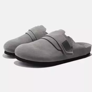 Модные женские замшевые мюли мужские сабо пробковые стельки сандалии с поддержкой свода стопы пляжные тапочки для улицы домашняя обувь 35 темно серый