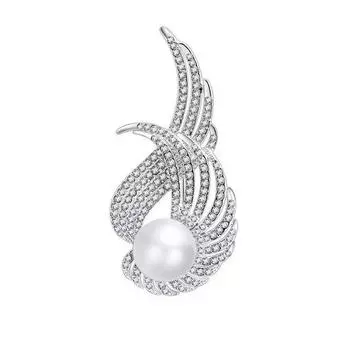 Модные женские жемчужные хрустальные цветочные броши, простой стиль, брошь со стразами, булавки, бутоньерка