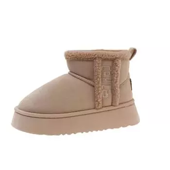 Модные женские зимние ботинки 2024 года, новые зимние утолщенные пушистые ботинки, женские водонепроницаемые удобные ботильоны, модная теплая обувь на платформе для женщин 36 бежевый