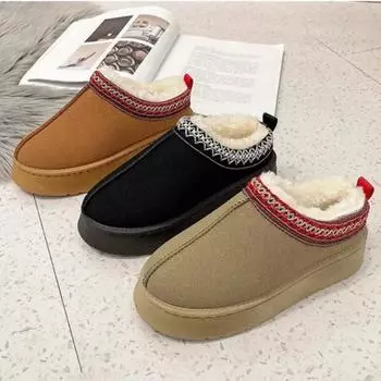 Модные женские зимние ботинки на плоской подошве с замшевой подошвой и плюшевой подошвой, теплые повседневные туфли, зимние новые толстые готические модные туфли, женские ботинки «Челси» 36 чёрный