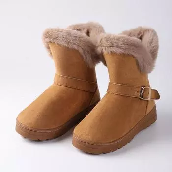 Модные женские зимние ботинки, теплые плюшевые зимние ботинки для женщин, ботильоны, женские, на молнии, нескользящие, лоферы, женская повседневная удобная обувь на плоской подошве 240mm match for34-35 коричневый