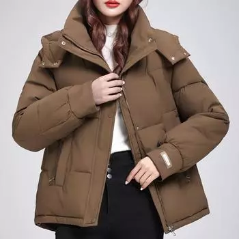 Модные женские зимние пальто с капюшоном, толстые теплые, больших размеров, верхняя одежда, свободные короткие парки, женские куртки S чёрный