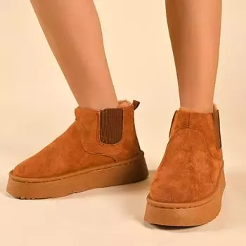 Модные женские зимние плюшевые теплые зимние ботинки однотонные толстые ботильоны без застежек женские повседневные уличные нескользящие туфли на платформе 35 чёрный
