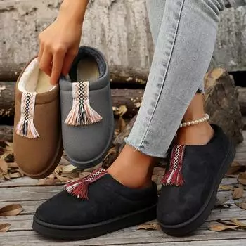 Модные женские зимние сапоги 44 размера, кашемировые теплые толстые подошвы без каблука, покрытые волосами, полутапочки из хлопка, теплые сапоги из кашемира 36 серый