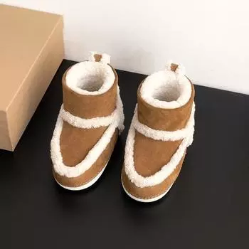 Модные женские зимние сапоги, увеличивающие рост, утепленные натуральной кожей и шерстью, толстые и повседневные, уродливые и милые короткие сапоги 35