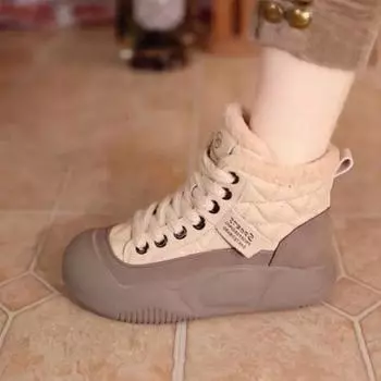 Модные женские зимние туфли из кашемира и кожи на толстой подошве с плоским дном и мягкой подошвой 40 чёрный