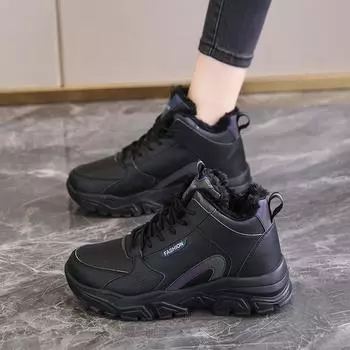 Модные женские зимние высокие ботинки плюс бархатная хлопковая обувь женская спортивная повседневная обувь женские зимние ботинки 36 бежевый