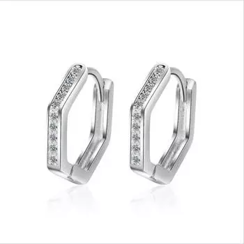 Модные женские золотые серьги-кольца для женщин, ювелирные изделия, блестящие хрустальные камни для девочек, серьги из серебра 925 пробы, женские аксессуары серебряный