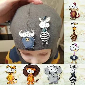 Модные животные, обезьяна, лев, для взрослых, женщин, мужчин, детей, красивый милый рюкзак, одежда, акриловая брошь, брошь, шляпа, мультфильм E