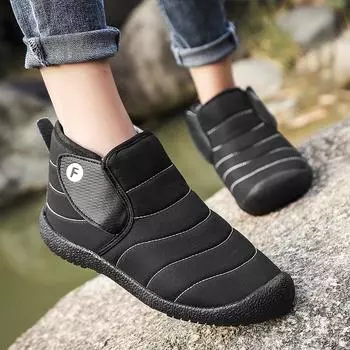 Модные зимние ботинки для мужчин, альпинистские, платформа, уличные, нескользящие, плюшевые, теплые, хлопковые, женская обувь, модные, устойчивые к холоду, зимние ботинки 41 чёрный